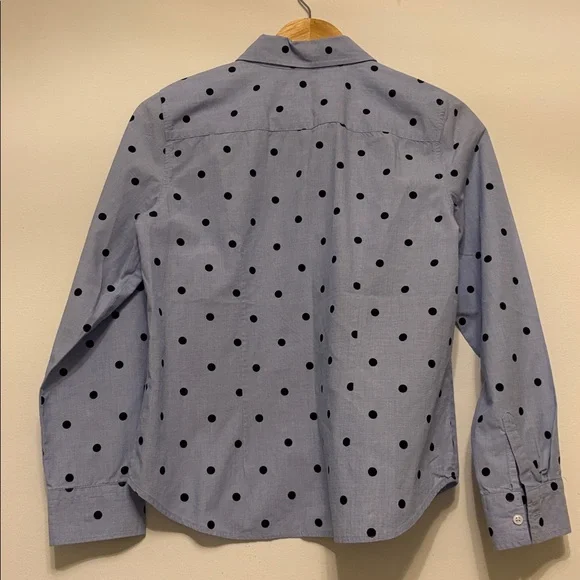 Talbots Blue Dot Button Down- small petite - Picture 4 of 5
